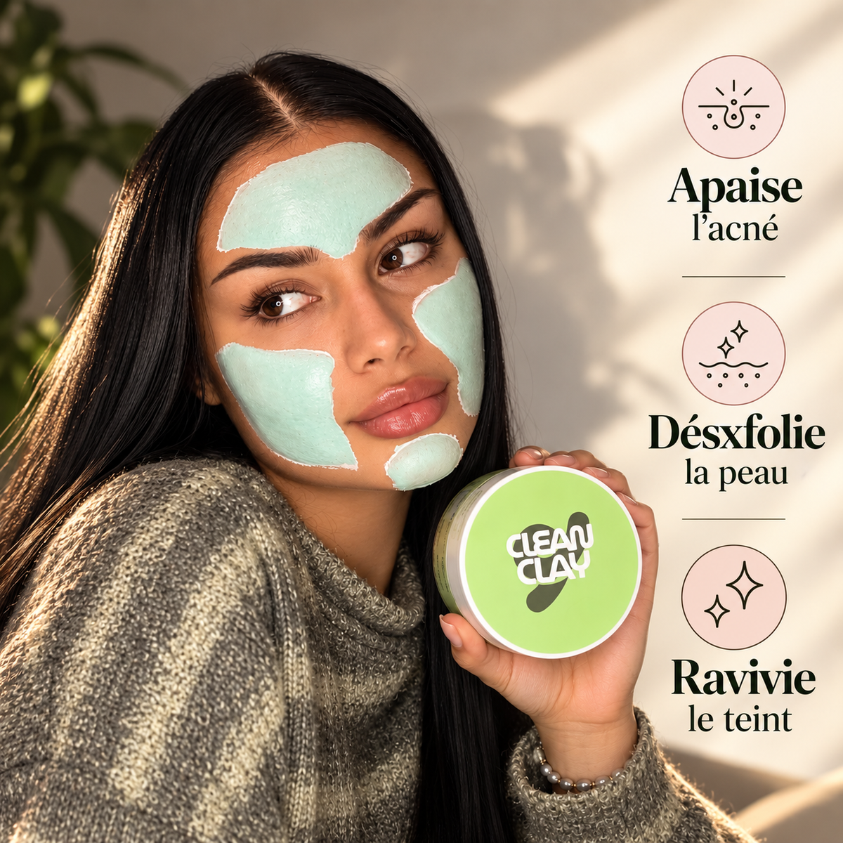 Masque purifiant argile + matcha