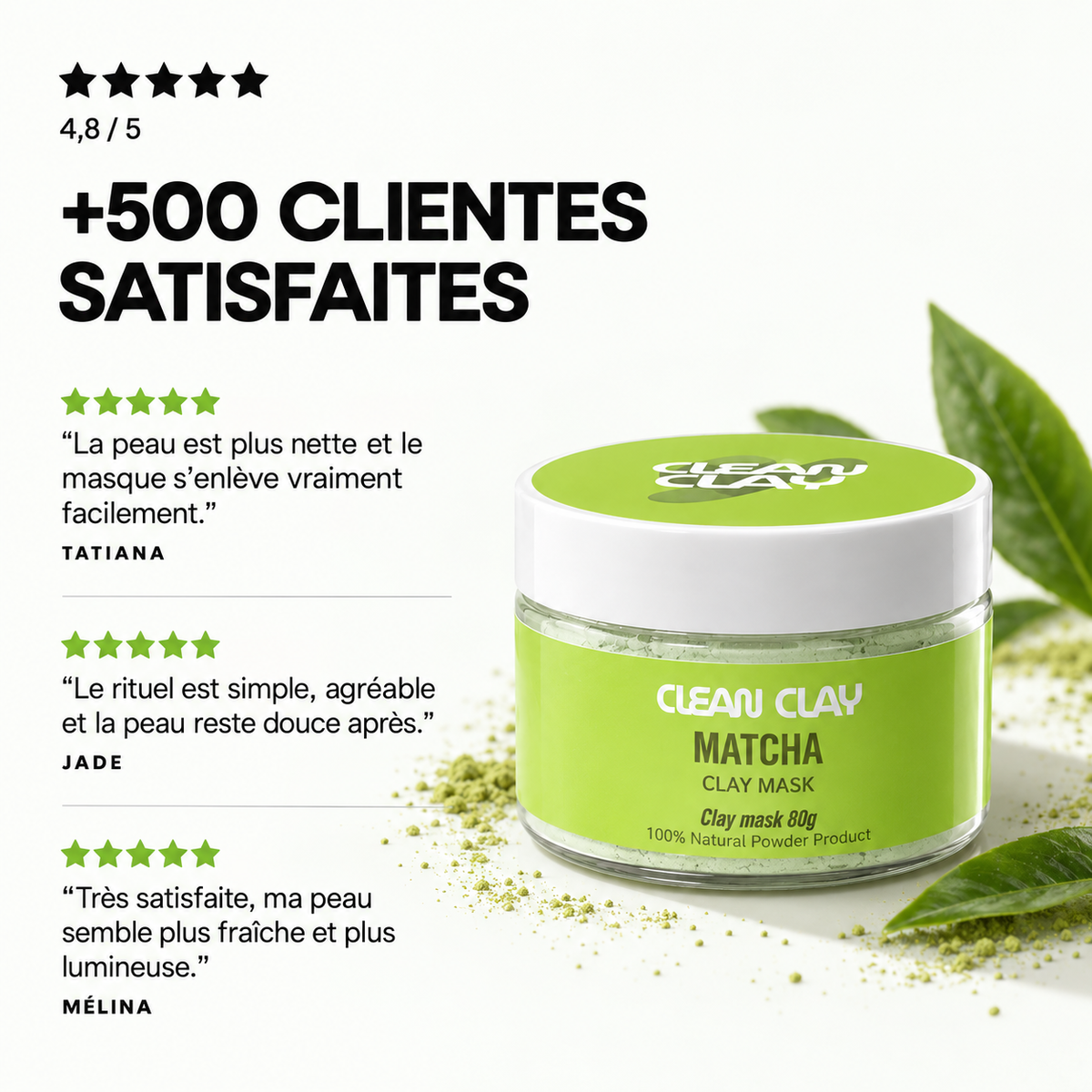 Masque purifiant argile + matcha